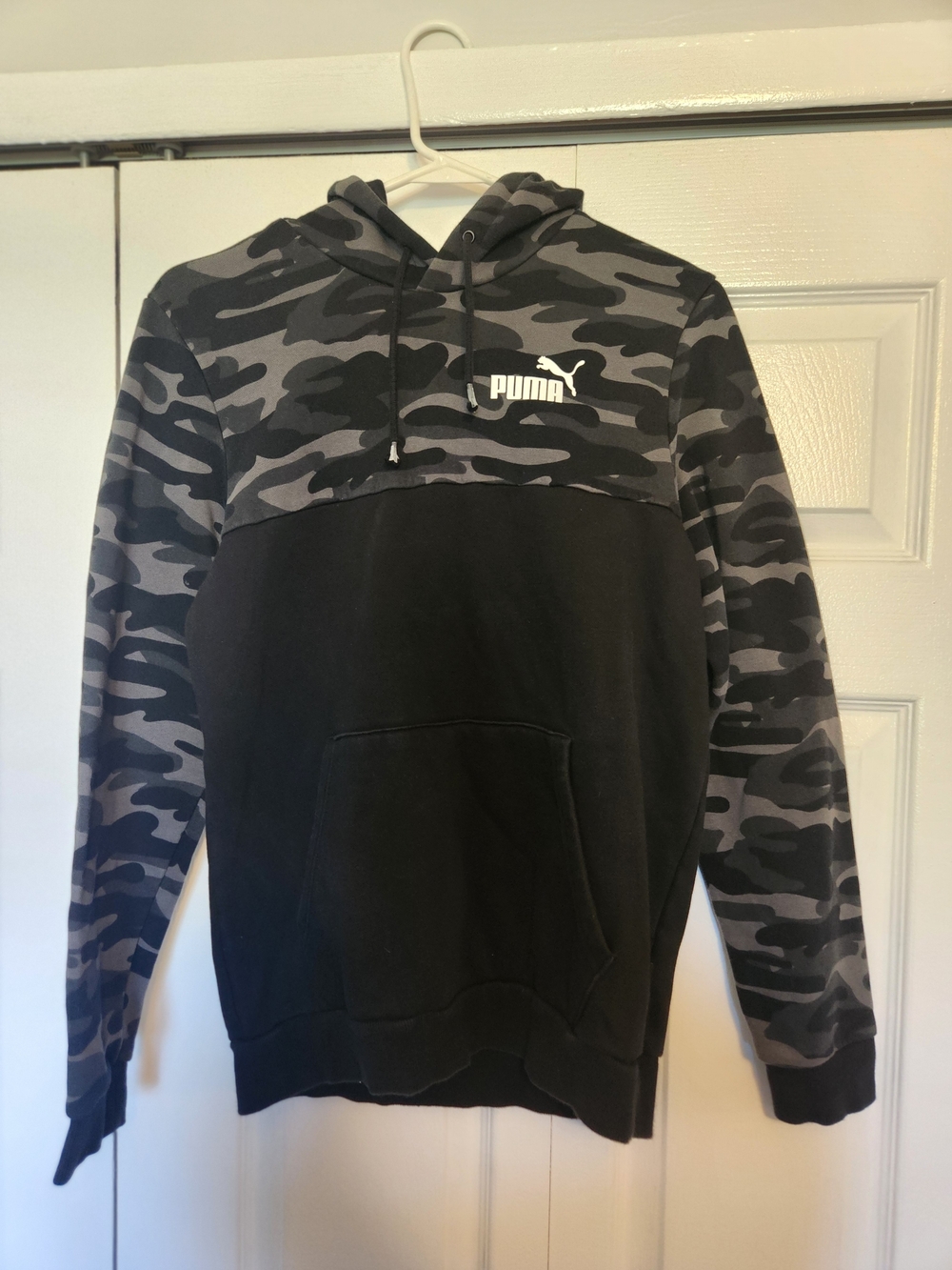 Puma Black & Gray Camo Hooded Pullover